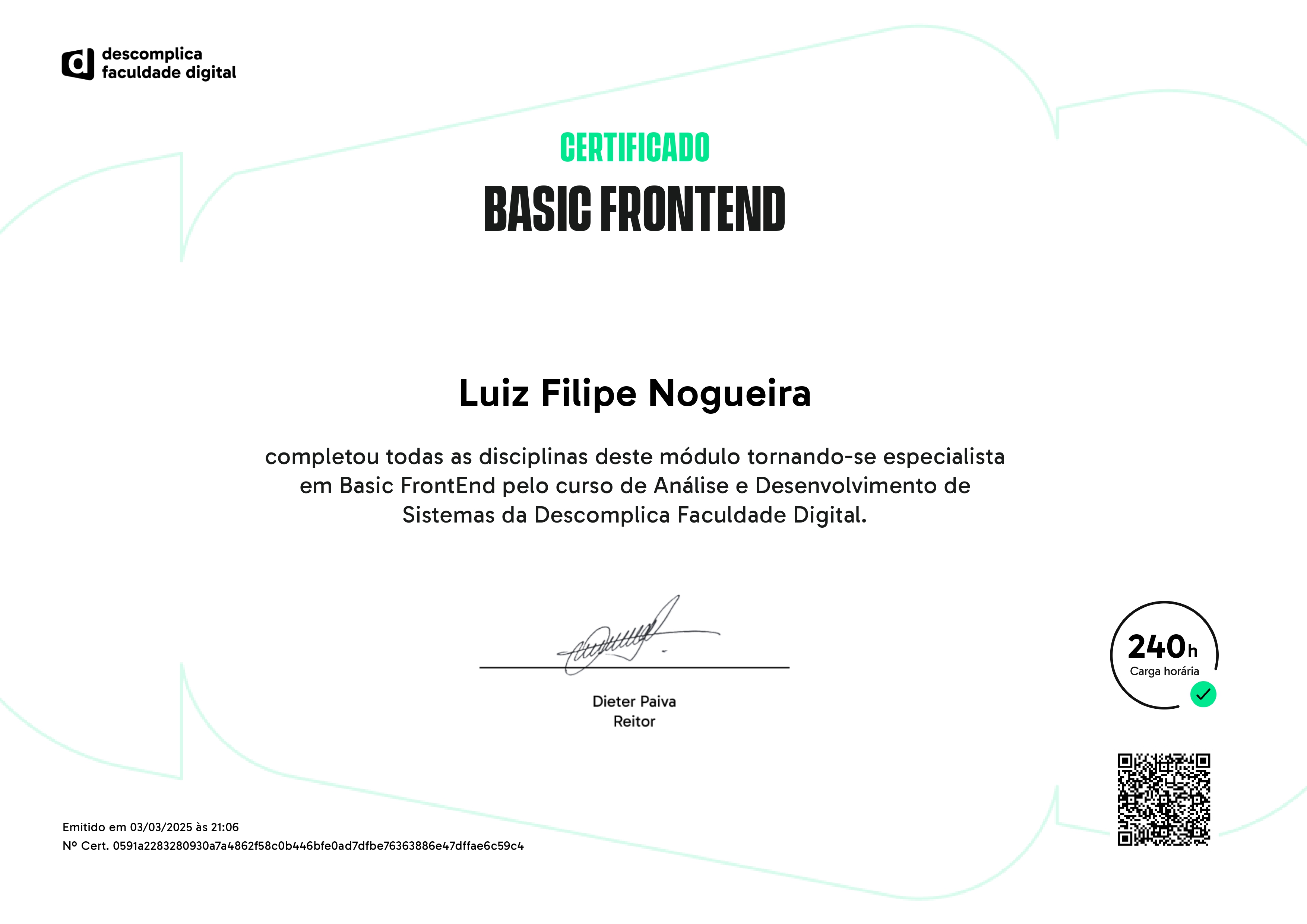 Certificado FrontEnd